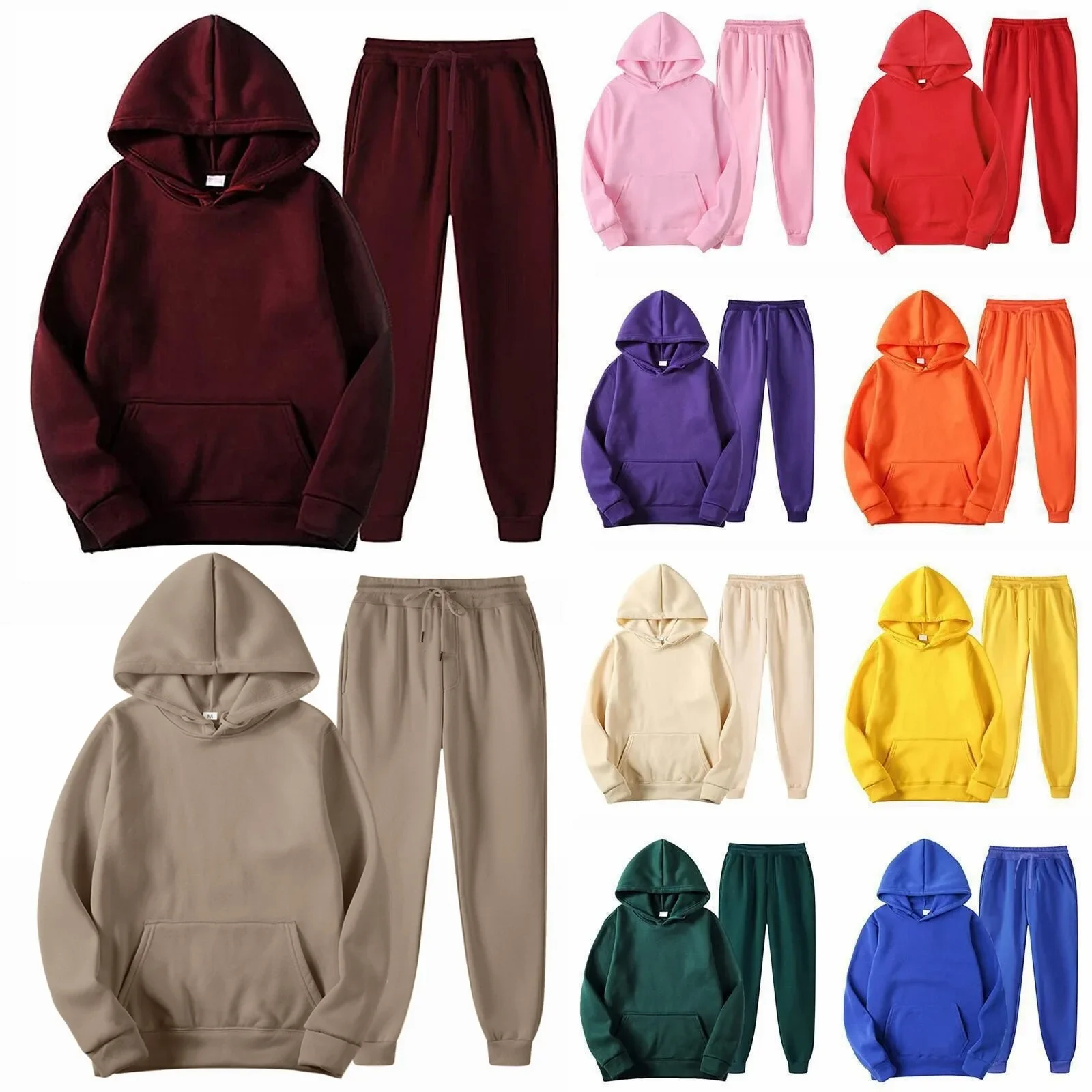 Top Trends: Men&#039;s Sportswear, Casual Sports Pants, Street Wear Pullover, Solid Color Hoodie, Spring And Autumn Customized Set, New Style Shoppable Styles