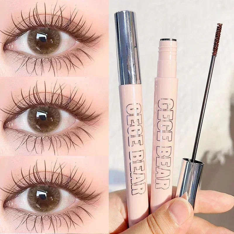 Top Trends: Silk Fiber Matte Mascara Makeup Ultra-Fine Brush Lengthens Eyelashes Waterproof Fast Dry Brown Black Curling Mascara Comestic Shoppable Styles