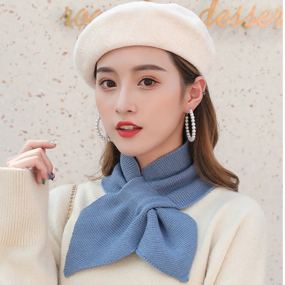 Top Trends: The New Gate Han Guodong Knitting Wool Collar Soft Sister Small Bowknot Scarf Female Winter Cross Warm Scarf CM101 Shoppable Styles