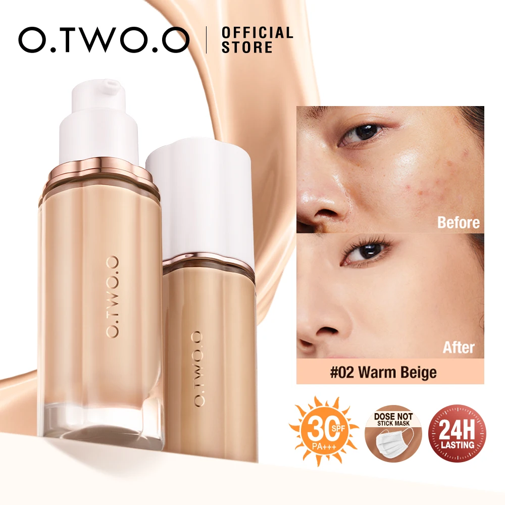 Top Trends: O.TWO.O Liquid Foundation Cream For Face 30ml High Coverage Makeup Base Sunscreen SPF30 Waterproof Concealer Makeup Foundation Shoppable Styles