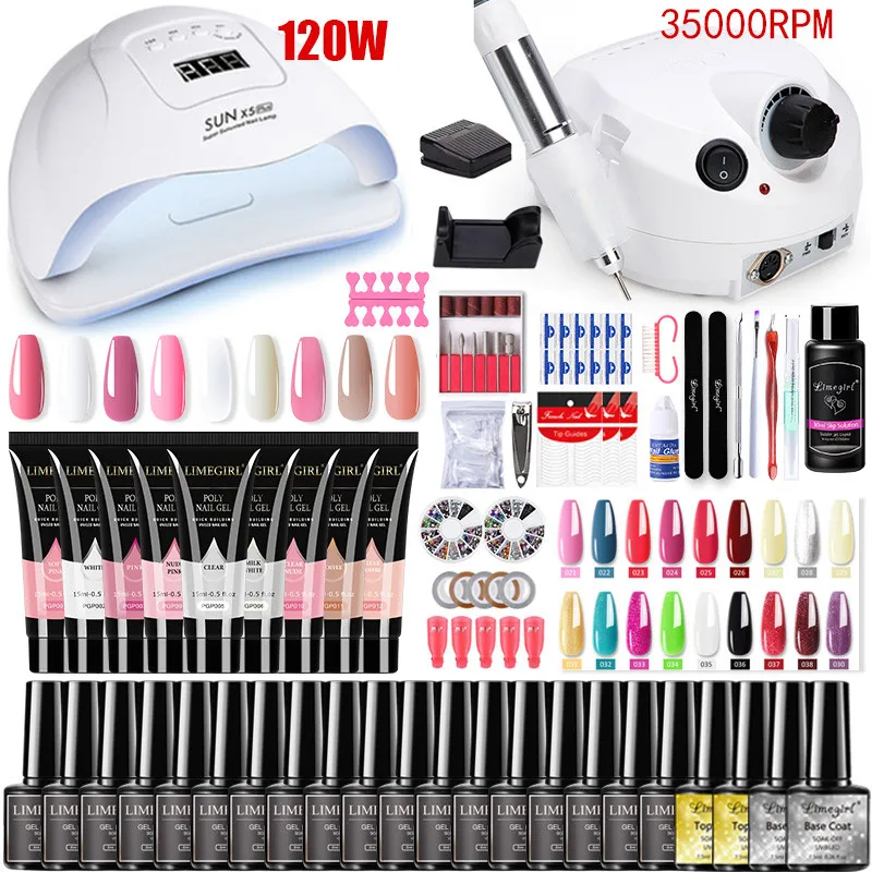 Top Trends: Manicure Set For Nail Extensions Gel Nail Polish Set Acrylic Kit Poly Nail Gel Set With UV LED Nail Lamp Gel Kits Nail Tools Set Shoppable Styles