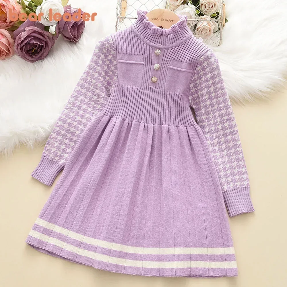 Top Trends: Bear Leader Autumn Winter Girls Dress Girls 4-8Y Kids Princess Party Sweater Knitted Dresses Christmas Costume Baby Girl Clothes Shoppable Styles