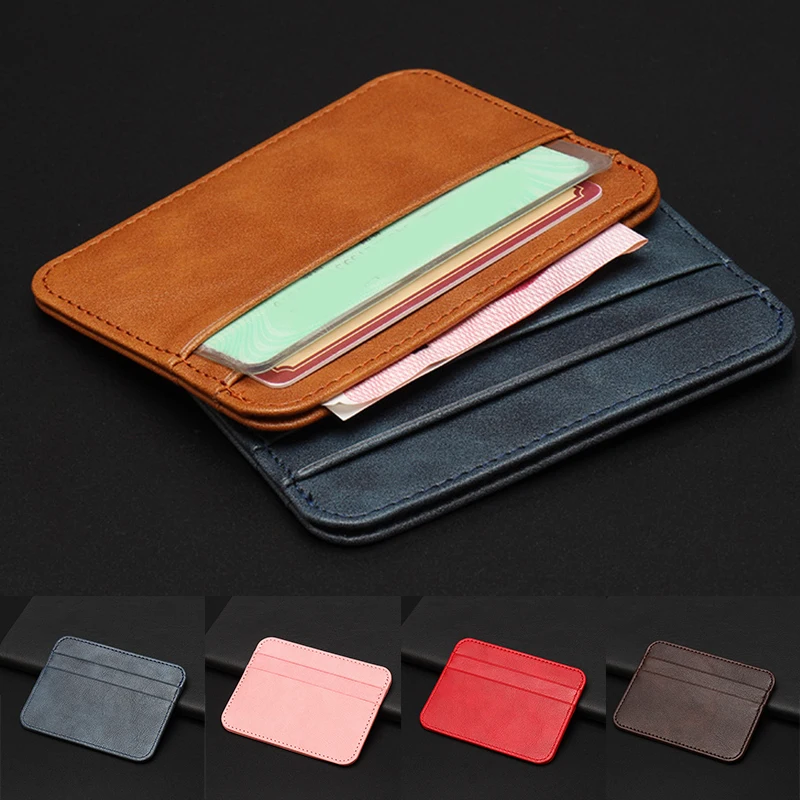 Top Trends: 5 Cards Slots Leather Card Case Antimagnetic Card Wallet Bank Card Protective Cover Men Business Cards Holder Women Wallets Shoppable Styles