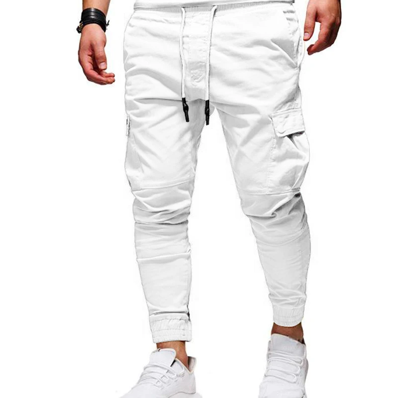 Top Trends: 2023 Spring Autumn New Elastic Waist Pockets Drawstring Pencil Pants Man Fashion Motion Comfortable All-match Running Trousers Shoppable Styles - Image 3