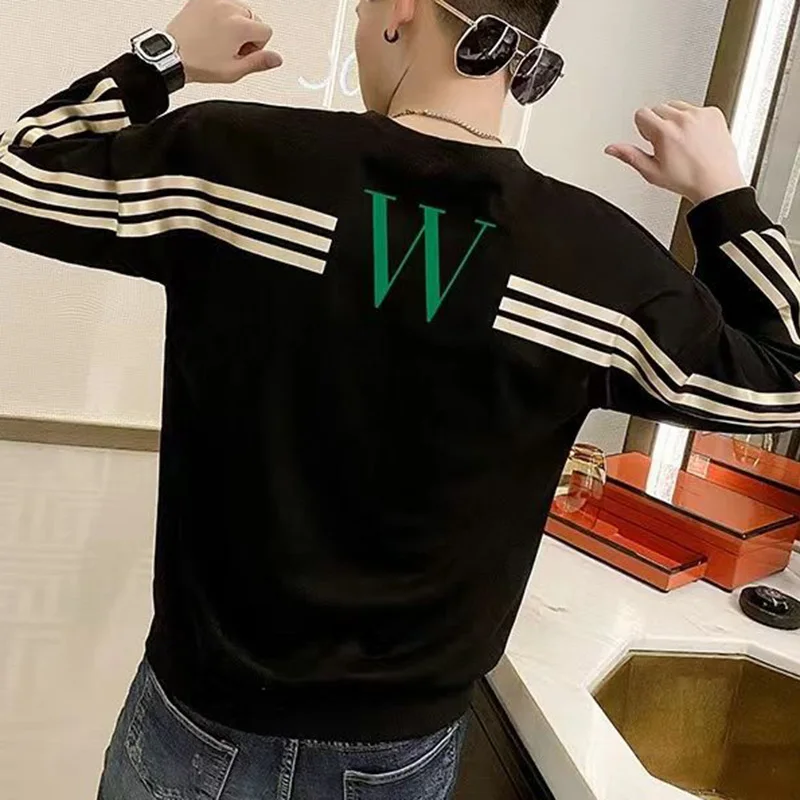 Top Trends: Fashion O-Neck Spliced Printed Letter Casual Sweatshirt Men's Clothing 2023 Autumn New Loose Korean Tops All-match Sweatshirts Shoppable Styles