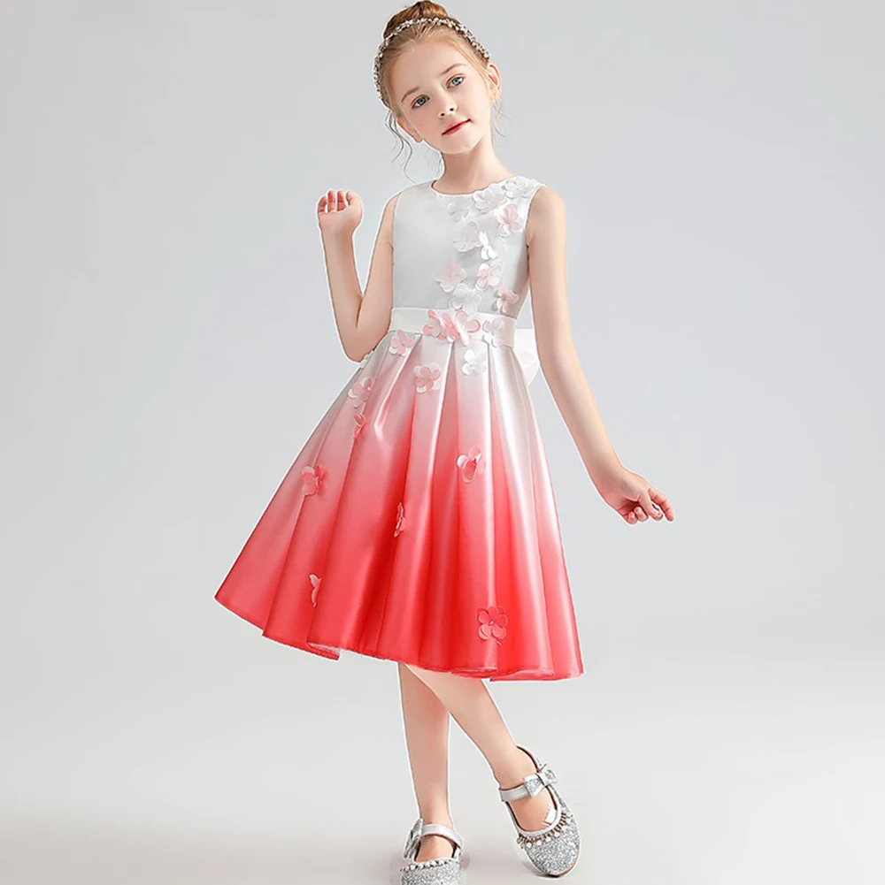 Top Trends: 3D Flowers Short Junior Bridesmaid Dresses With Bow Party Dress For Girl Formal Princess Gowns Flower Girl Dress Elegant Shoppable Styles