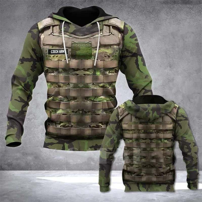 Top Trends: Men Hoodie 3d Army Camouflage Print Pullover Winter Autumn Winter Soldier Uniform Oversized Hooded Sweatshirt Unisex Sportswear Shoppable Styles