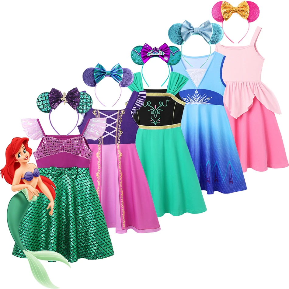 Top Trends: Frozen Elsa Anna Ariel Baby Girls Casual Princess Dresses Aurora Rapunzel Children Fancy Clothes Isabela Costumes Kids Vestidos Shoppable Styles