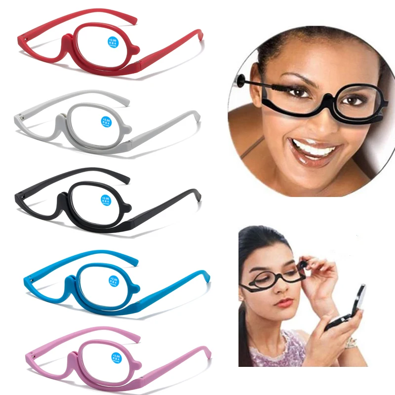 Top Trends: Magnifying Glasses Rotating Makeup Reading Glasses Anti Blue Light Make-up Presbyopic Eyeglasses Diopter + 1.0 + 1.5 + 2.0 To + 4.0 Shoppable Styles