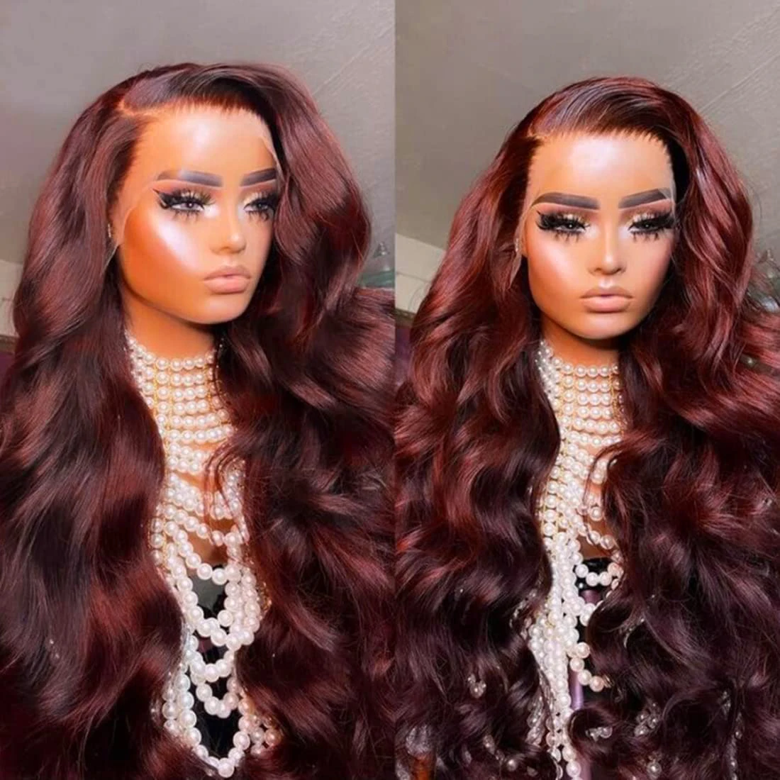 Top Trends: Reddish Brown 13x4 Body Wave Lace Front Human Hair Wig HD Transparent Lace Frontal Wig Brazilian Red Colored Remy Wigs For Women Shoppable Styles