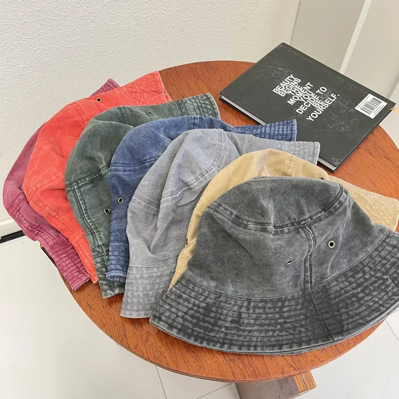 Top Trends: Washed Denim Bucket Hat Women Fisherman&#039;s Hat Bucket Hat Unisex Bob Caps Hip Hop Gorros Men Panama Windproof Bucket Hat Outdoor Shoppable Styles