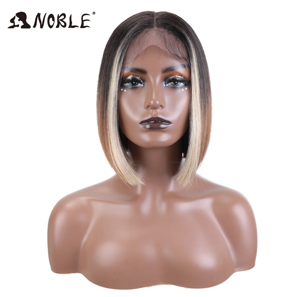 Top Trends: Noble Straight Bob Wig Lace Front Synthetic Hair Wig Short Bob 10 Inch Glueless Bob Hair Wig For Women Synthetic Lace Front Wig Shoppable Styles