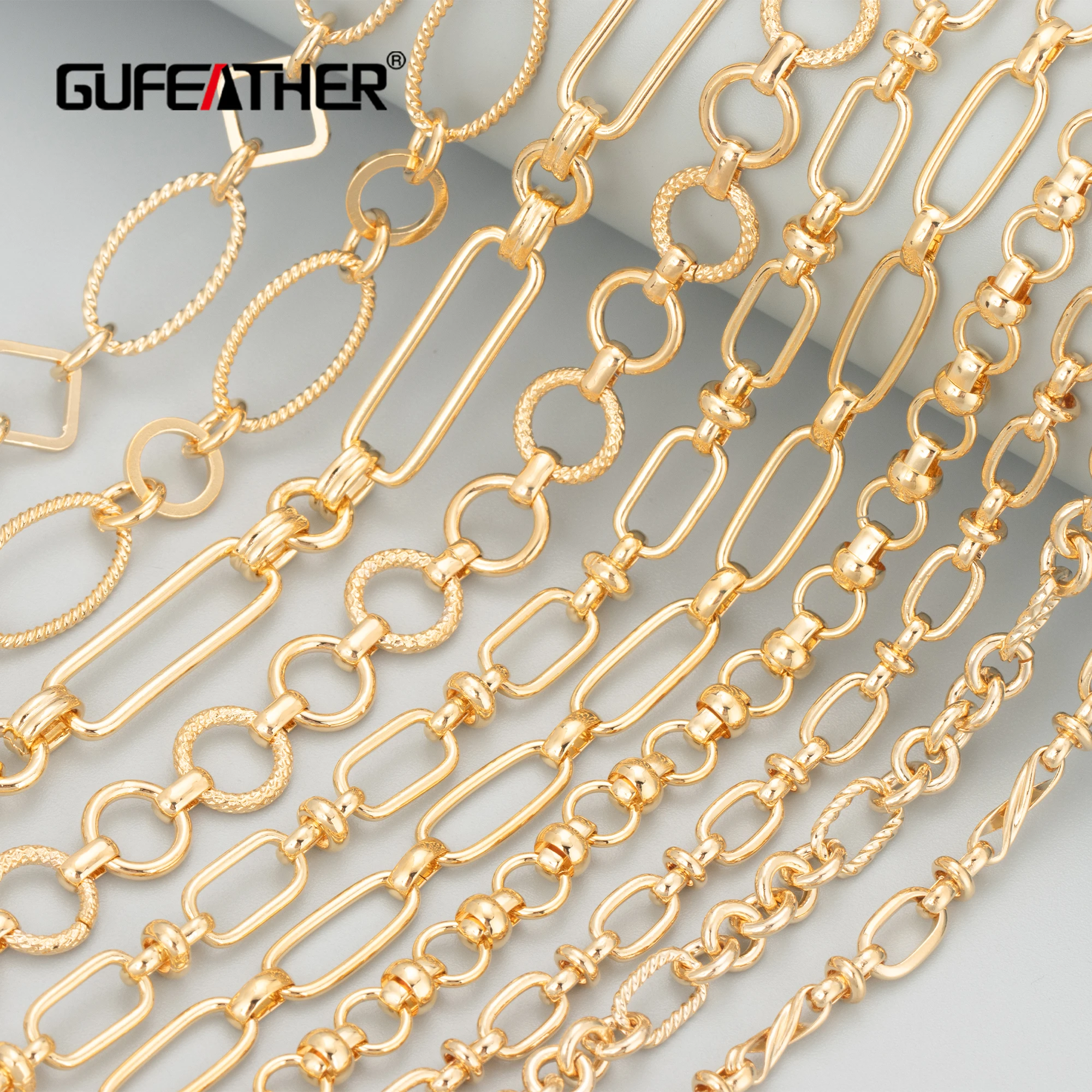 Top Trends: GUFEATHER C54, diy Chain, jewelry Accessories, pass REACH, nickel Free, 18k Gold Plated, , copper, diy Necklace, jewelry Making, 1m / lot Shoppable Styles