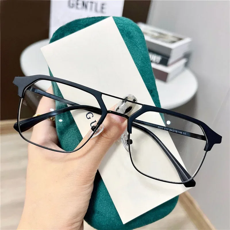 Top Trends: Luxury Brand Double Beam Frame Myopia Glasses Women Men Anti-blue Light Near Sight Eyeglasses Unisex Goggles Diopters 0 To -6.0 Shoppable Styles