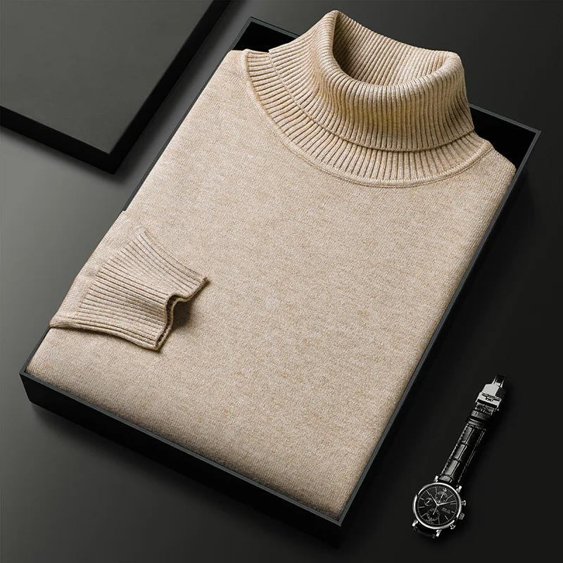 Top Trends: Autumn And Winter Men Cashmere Sweater Men's Wool Pullover High Collar Soft And Warm Pullover Knitted Sweater Men's Sweater Shoppable Styles