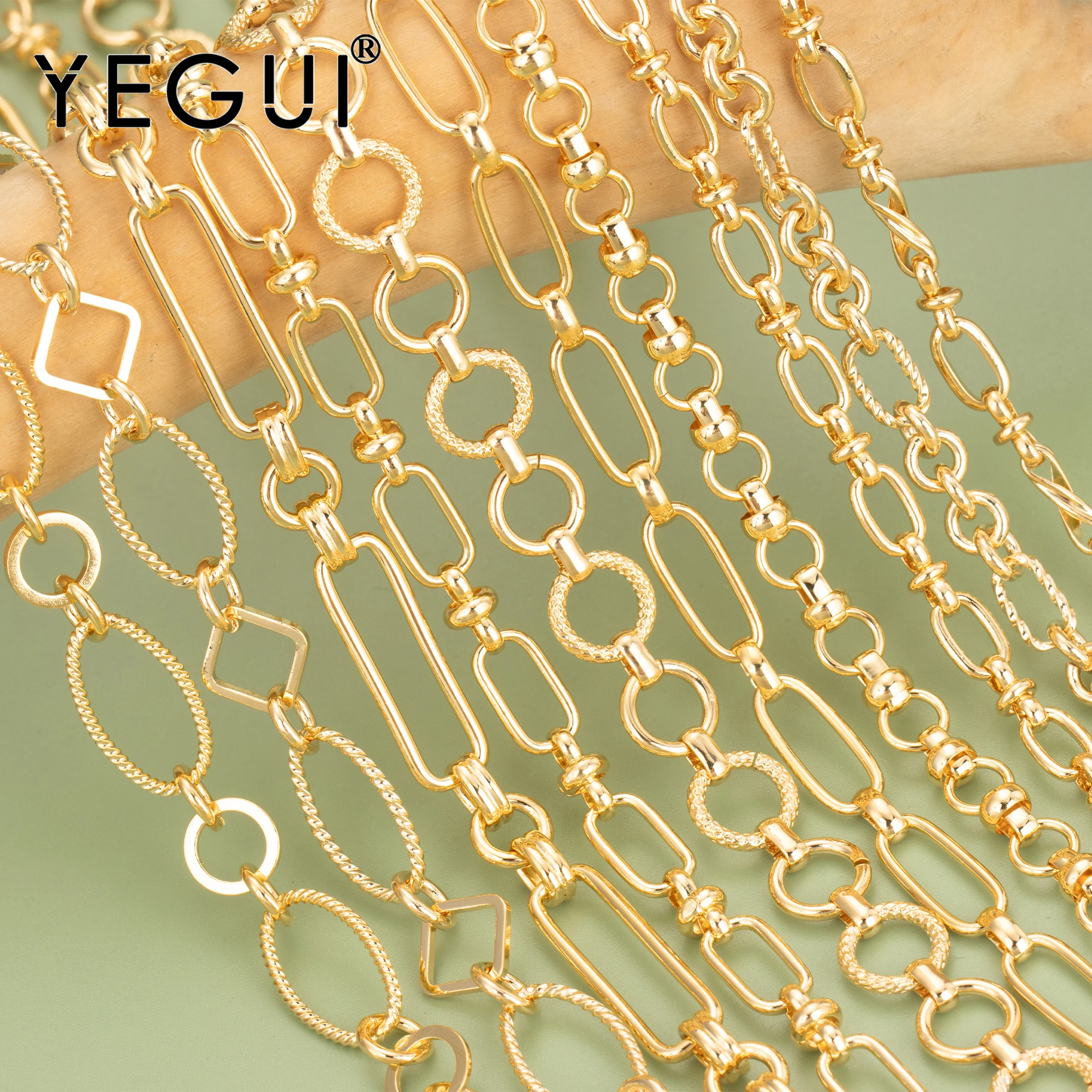 Top Trends: YEGUI C54, 18k Gold Plated, 0.3 Microns, jewelry Accessories, goldon Chain, jewelry Making, jewelry Findings, diy Chain Necklace, 1m / lot Shoppable Styles