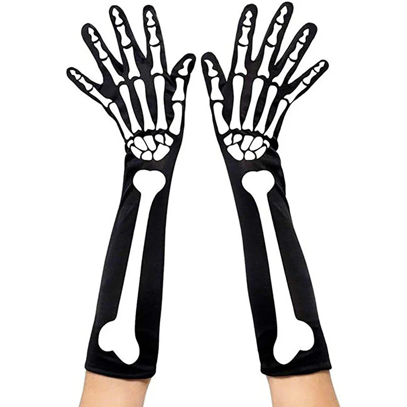 Top Trends: Adult Halloween White Skeleton Gloves Fashion Skull Gloves Ghost Claw Skull Gloves Stretch Cosplay Goth Mittens Accessories Shoppable Styles