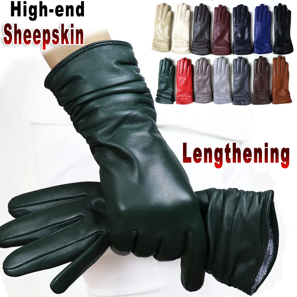 Top Trends: High-end Sheepskin Gloves Women&#039;s Winter Warmth Thickened Touch Screen Leather Gloves Riding And Driving Genuine New Models 2023 Shoppable Styles