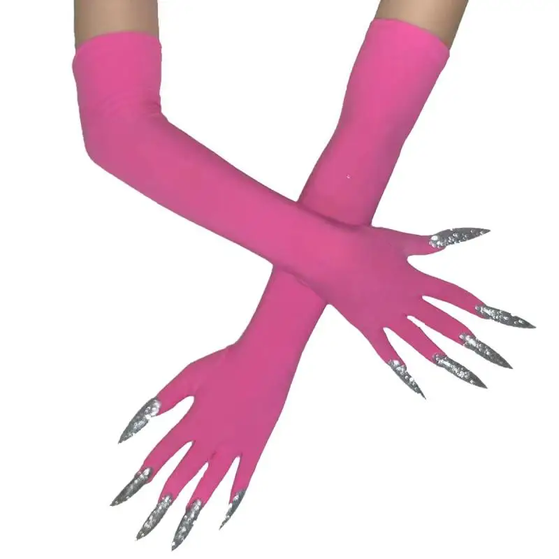 Top Trends: Cool Halloween Long Gloves Ghost Claw Dress Up Gloves Fashion Red Long Nails Cosplay Halloween Funny Gloves C068 Shoppable Styles - Image 6