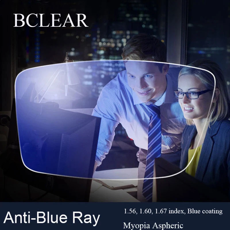 Top Trends: BCLEAR Anti Blue Light Blocking Lens 1.56 1.60 1.67 Prescription CR-39 Resin Aspheric Glasses Myopia Anti-UV Computer Lenses Shoppable Styles