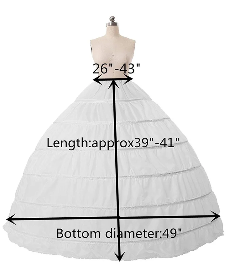 Top Trends: New Hot Sale Bridal Petticoat Ball Gown With 6 Hoops Plus Size Satin Crinoline Underskirts For Wedding Quinceanera Dresses Shoppable Styles