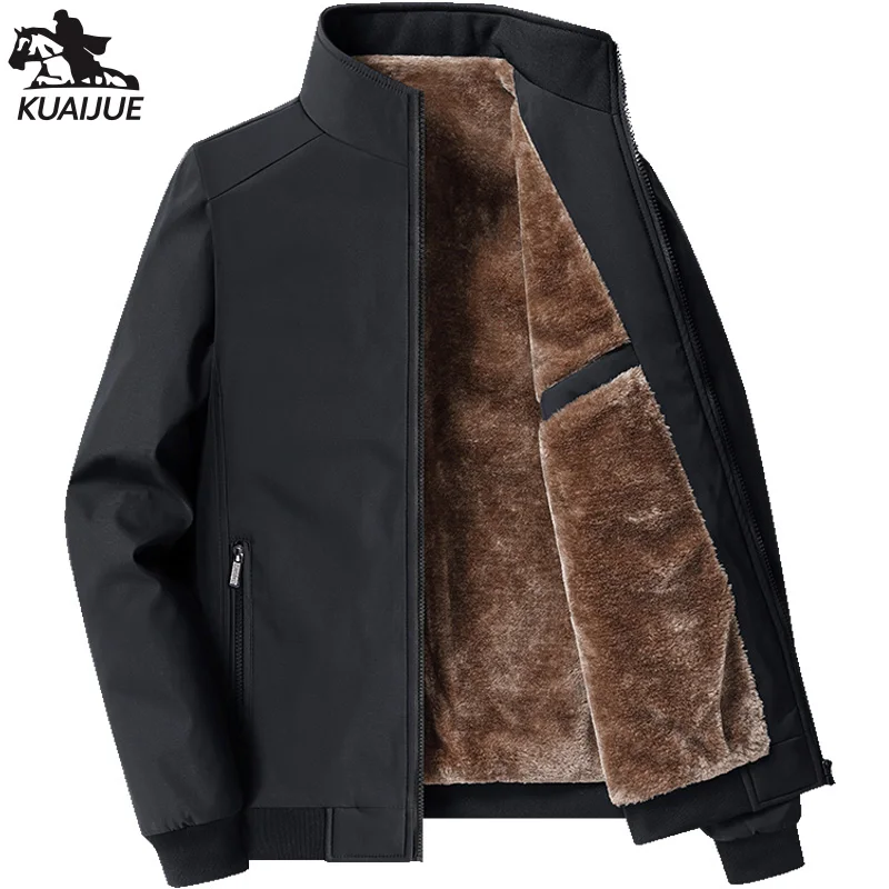 Top Trends: Jacket Mens 6XL 7XL 8XL Autumn Winter New Men Jacket Fleece Thickening Solid Color Jackets Casual Coat Men&#039;s Business Coats 221 Shoppable Styles