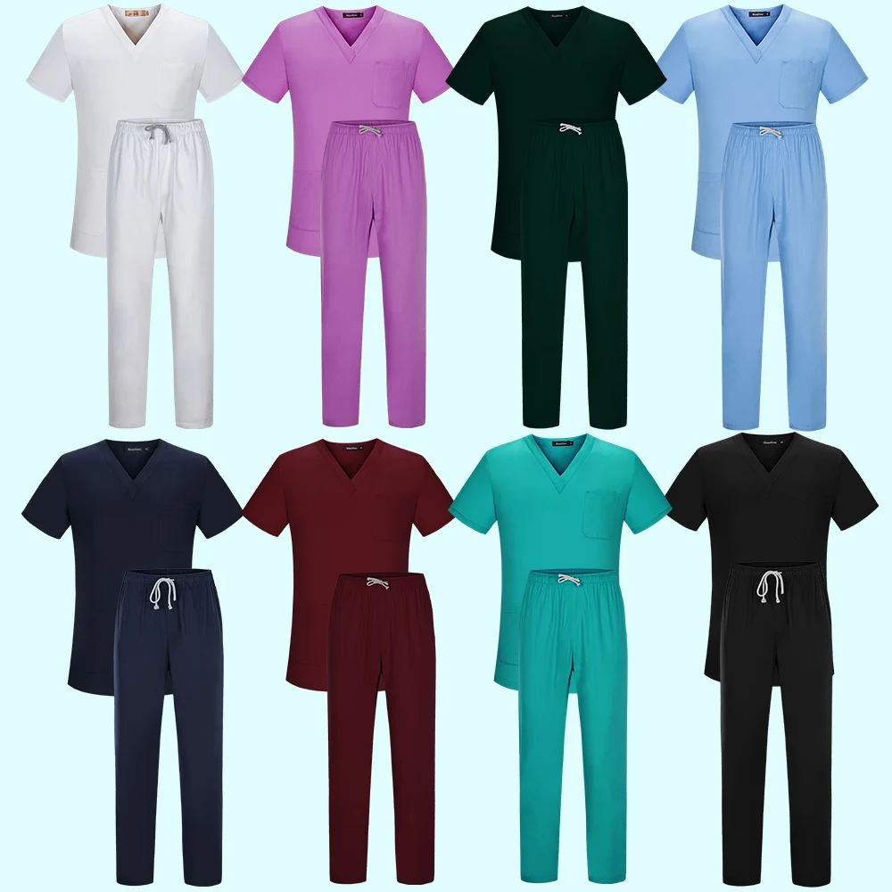 Top Trends: Niaahinn High Quality Spa Uniforms Unisex V-Neck Work Clothes Pet Grooming Institutions Set Beauty Salon Clothes Scrubs Clothes Shoppable Styles