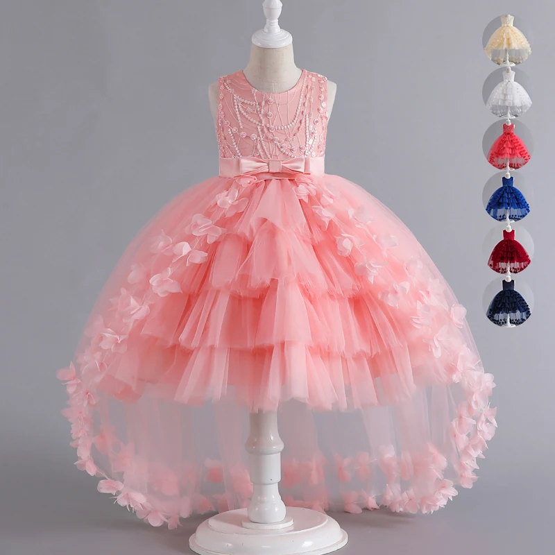 Top Trends: A288 Girls' Formal Evening Trailing Dress Pengpeng Skirt Sleeveless Princess Fluffy Cake Dinner Performance Dance New Product Shoppable Styles