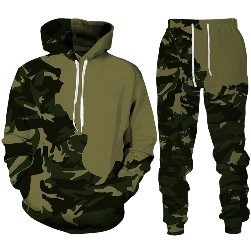 Top Trends: Spring Autumn Camouflage Hoodie / Pants / Suit Men Women Casual Hooded Pullover Sweatshirt Set Tracksuit 2 Pieces Sportswear Outfits Shoppable Styles