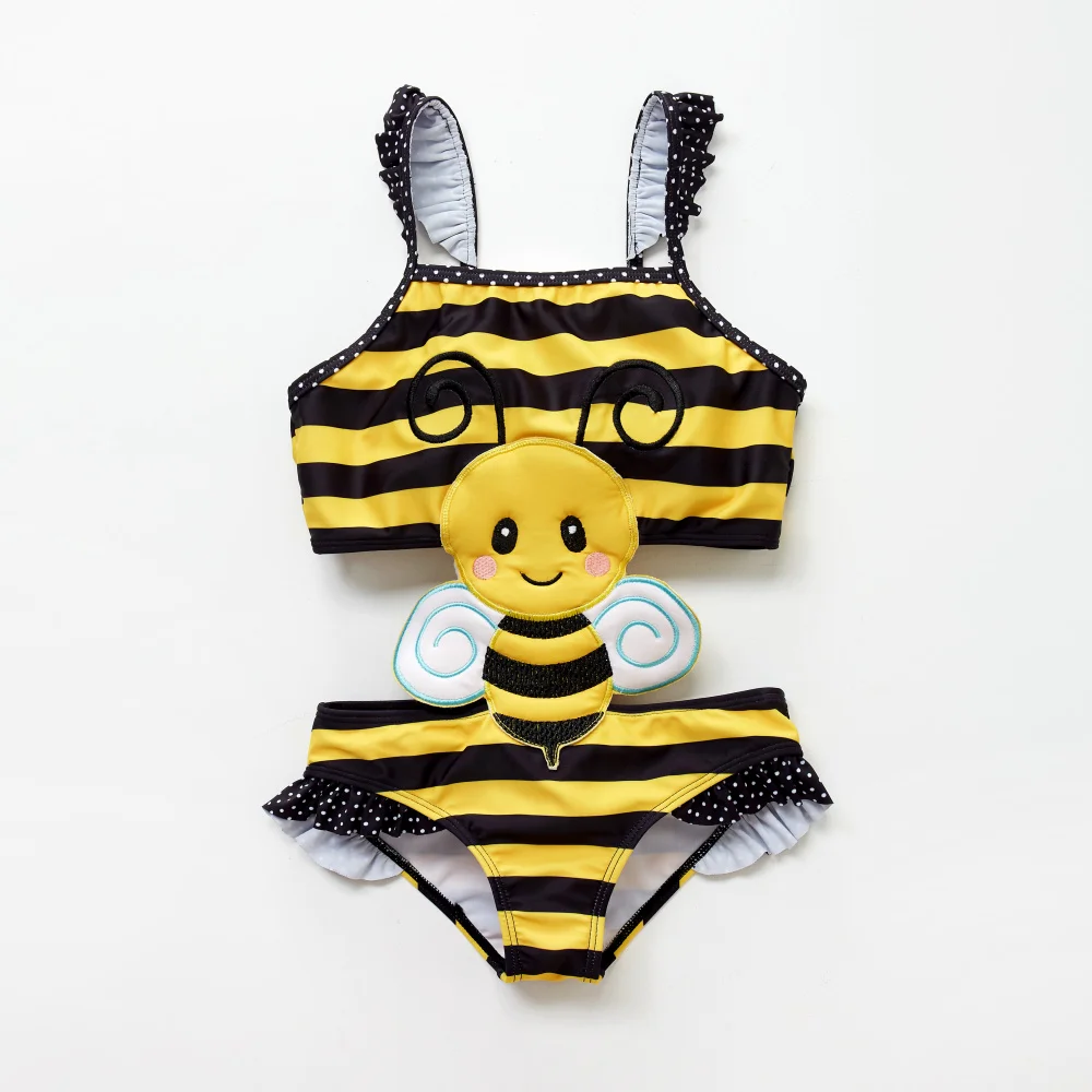 Top Trends: Kavkas Summer Girls Swimsuit Children One-piece Baby Bee Swimwear Beach Wear Kids Swimming Suit For Toddler Girl 12 M To 8 T Shoppable Styles