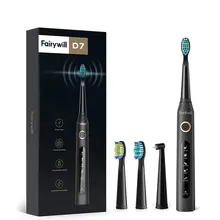 Fairywill – brosse à dents sonique électrique FW-507, Rechargeable par USB, pour adulte, étanche, avec 8 têtes de rechange