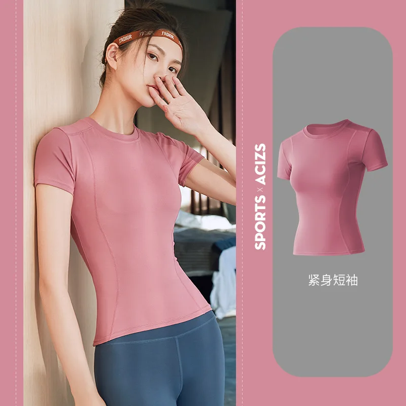 Top Trends: 2022 Fitness Women T Shirts Slim Fit For Sports Running Mesh Yoga Short Sleeve Jerseys Yoga Top Womens Gym Shirt SportWear Tees Shoppable Styles