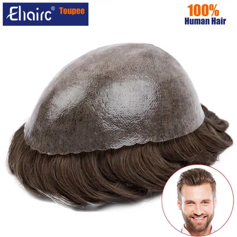 Top Trends: Men's Capillary Prothesis 0.12mm Injection Skin Toupee Men 6" Man Wig 100% Human Hair System For Men Male Hair Prosthesis Shoppable Styles