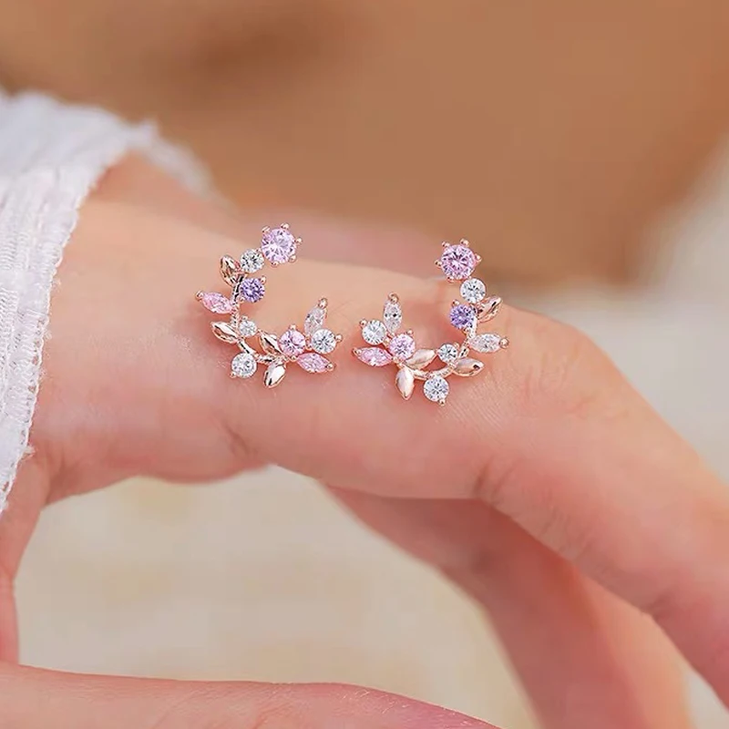 Top Trends: 2022 Korean Exquisite Flower Butterfly Earrings For Women Bling AAA Zircon Stud Earring Girl Wedding Party Sweet Jewelry Brincos Shoppable Styles