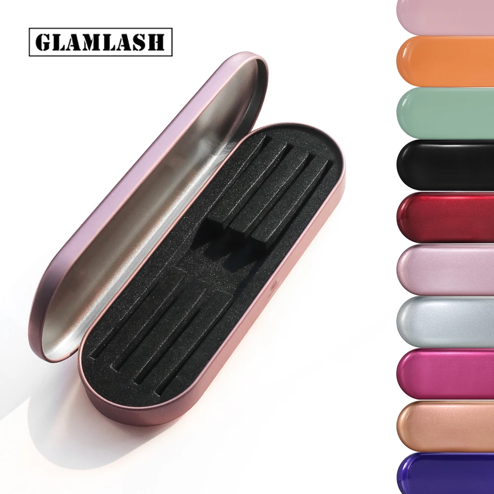 Top Trends: GLAMLASH Portable Eyelash Tweezer Case Rose Gold / Silver Lash Storage Box Makeup Bag Brushes Pencil Eyeliner Case Shoppable Styles