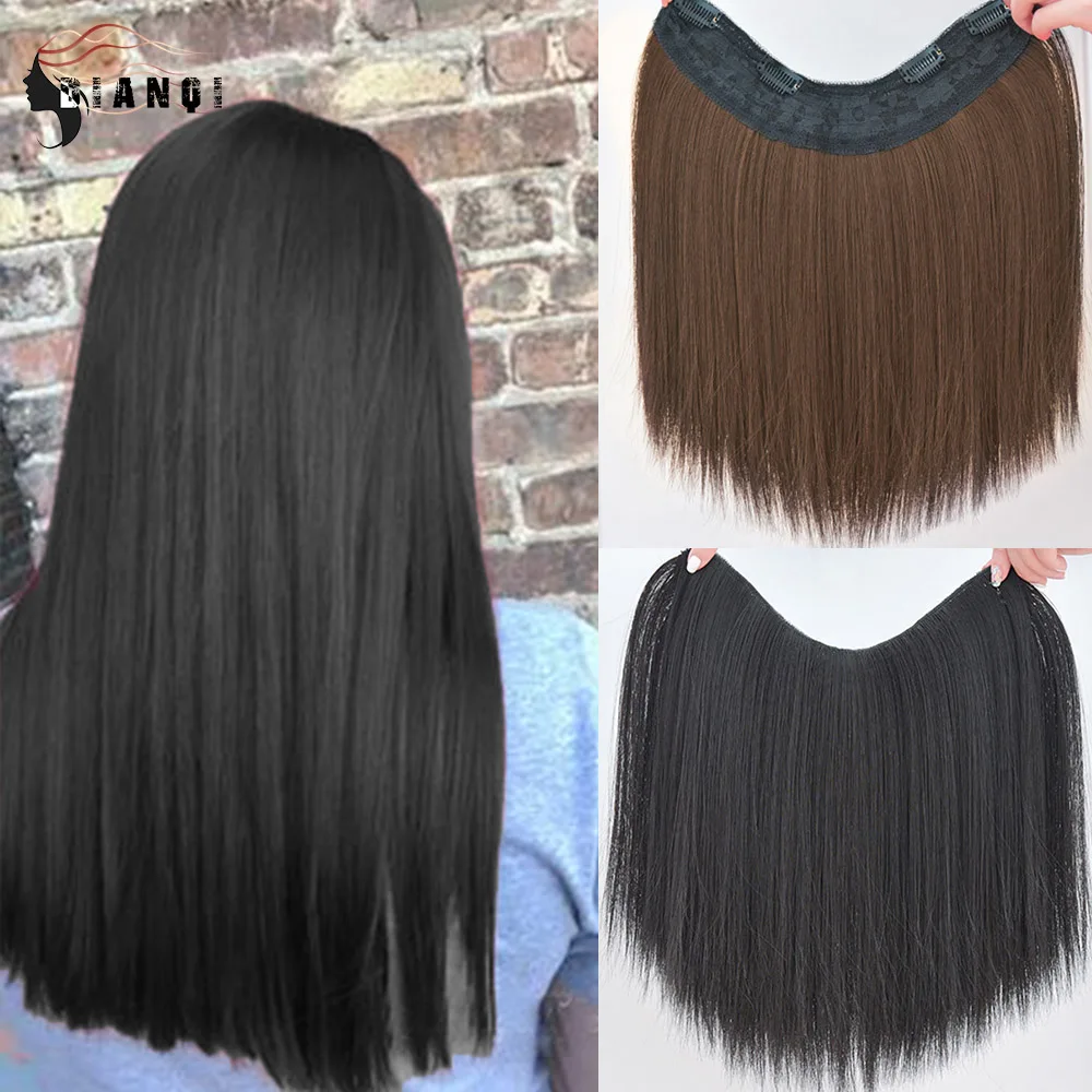 Top Trends: DIANQI Clip In One Piece U Style Hair Extensions 4 Clips Hair Piece Short Straight Clip Synthetic Women Hair Extensions Shoppable Styles