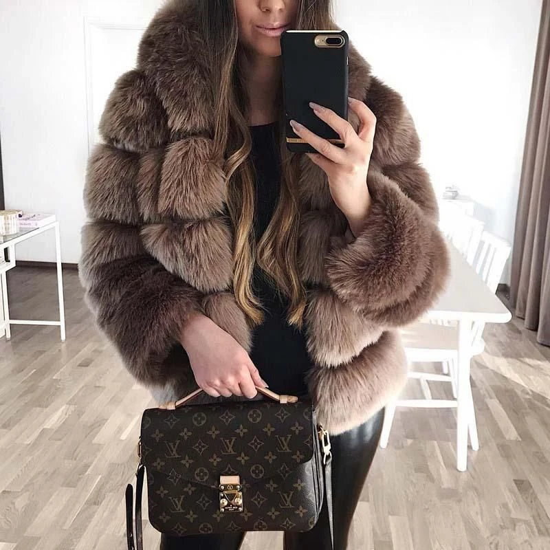 Top Trends: QUEENTINA Winter New Women's Cold Real Fox Fur Coat With Collar Especially Overcoat Leather Female Natural Plus Size 2023 Shoppable Styles