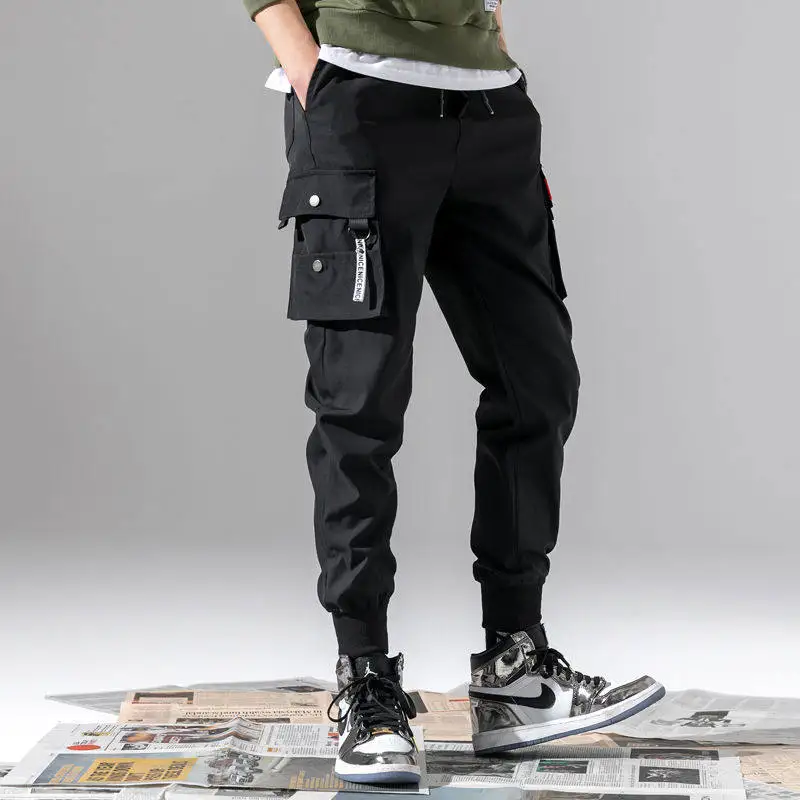 Top Trends: Streetwear Men&#039;s Multi Pockets Cargo Harem Pants Hip Hop Casual Male Track Pants Joggers Trousers Fashion Harajuku Men Pants Shoppable Styles