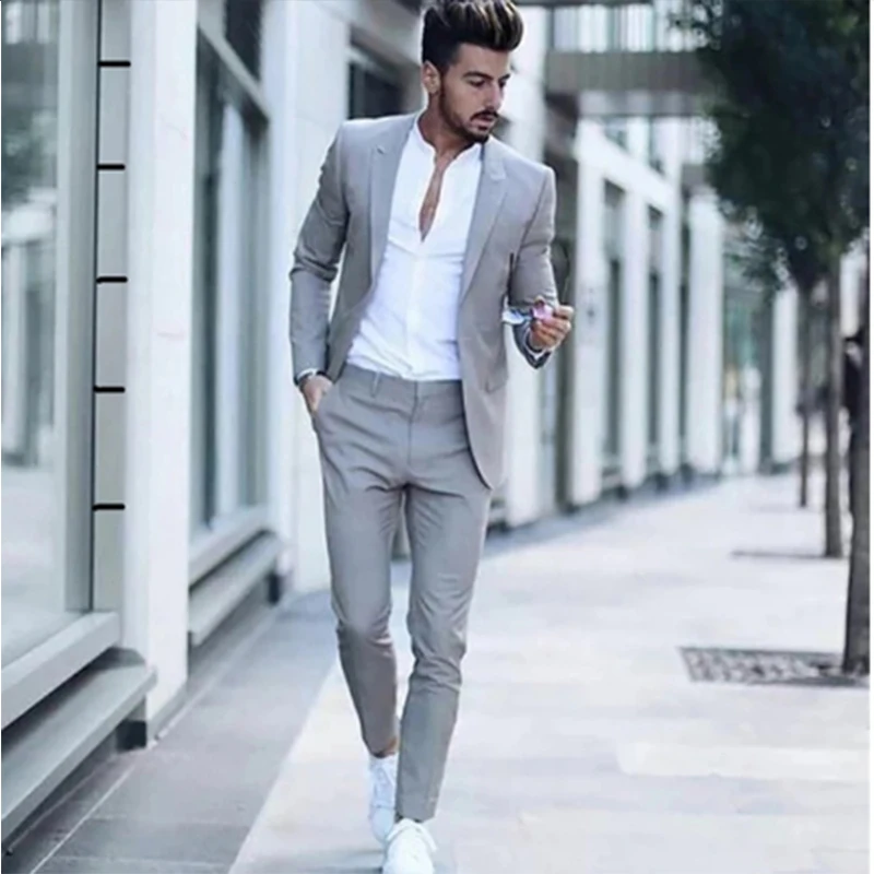 Top Trends: 2023 New Jacket Pant Design Casual Fashion Business Men Suits For Wedding Suits Tuxedos Slim Fit Gray Men Suits(Jacket+ Pant) Shoppable Styles