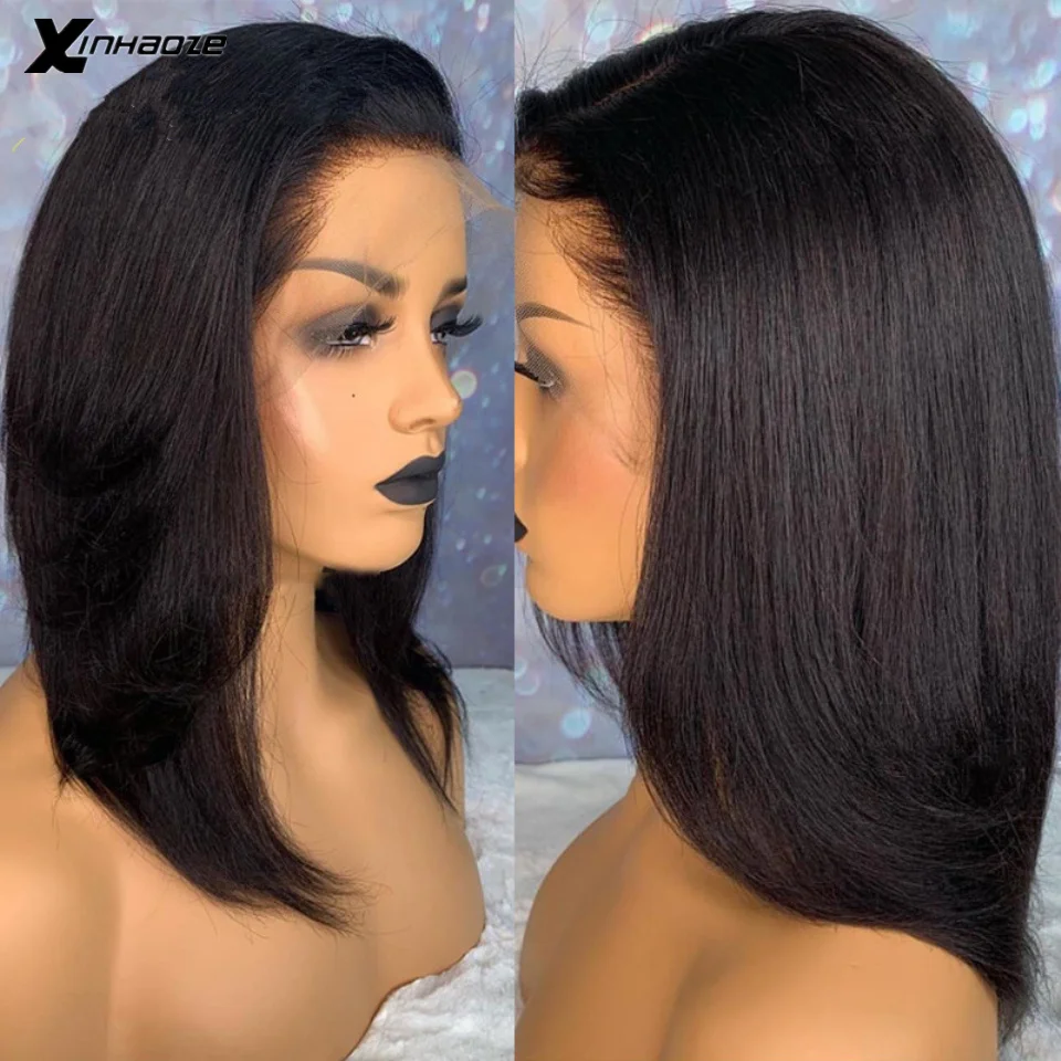 Top Trends: Yaki Human Hair Wig Kinky Straight Short Bob Human Hair Wigs 13x6 Lace Front Wigs Glueless Silk Top Wigs Pre Plucked 150% Remy Shoppable Styles