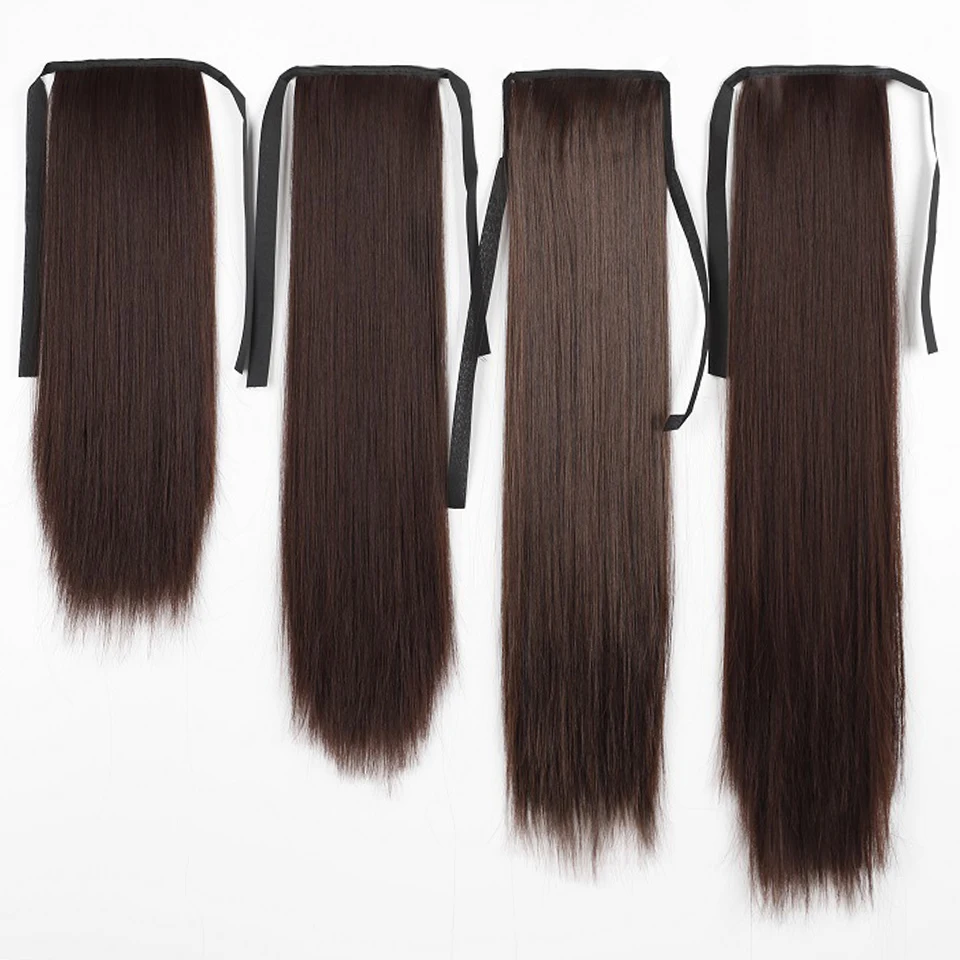 Top Trends: SEELAUGH Synthetic 32 Inch Hair Fiber Heat-Resistant Straight Hair With Ponytail Fake Hair Chip-in Hair Extensions Pony Tail Shoppable Styles - Image 2