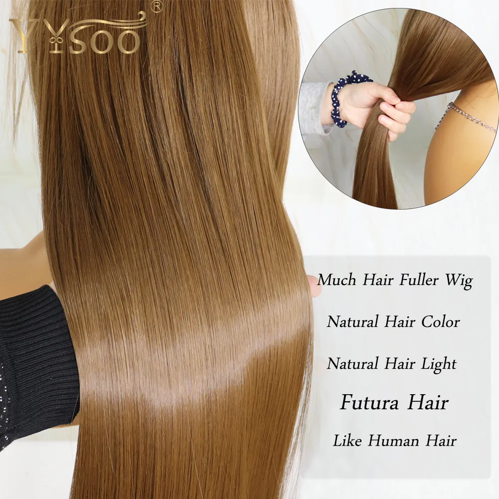 Top Trends: YYsoo Long Silky Straight Blonde Wig Synthetic Lace Front Wigs 13x4 For Women Futura Heat Resistant Hair Fiber Natural Hairline Shoppable Styles - Image 6