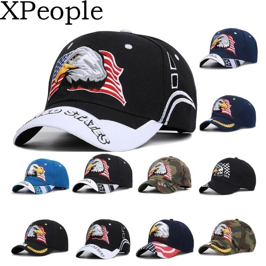 Top Trends: Men's Animal Farm Snap Back Trucker Hat Patriotic American Eagle And American Flag Baseball Cap USA 3D Embroidery Shoppable Styles