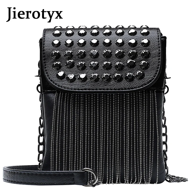 Top Trends: JIEROTYX Fringed With Diamonds Women's Bag Messenger Bags Designer Fashion Chain Female Shoulder Bag High Quality Wholesale Shoppable Styles