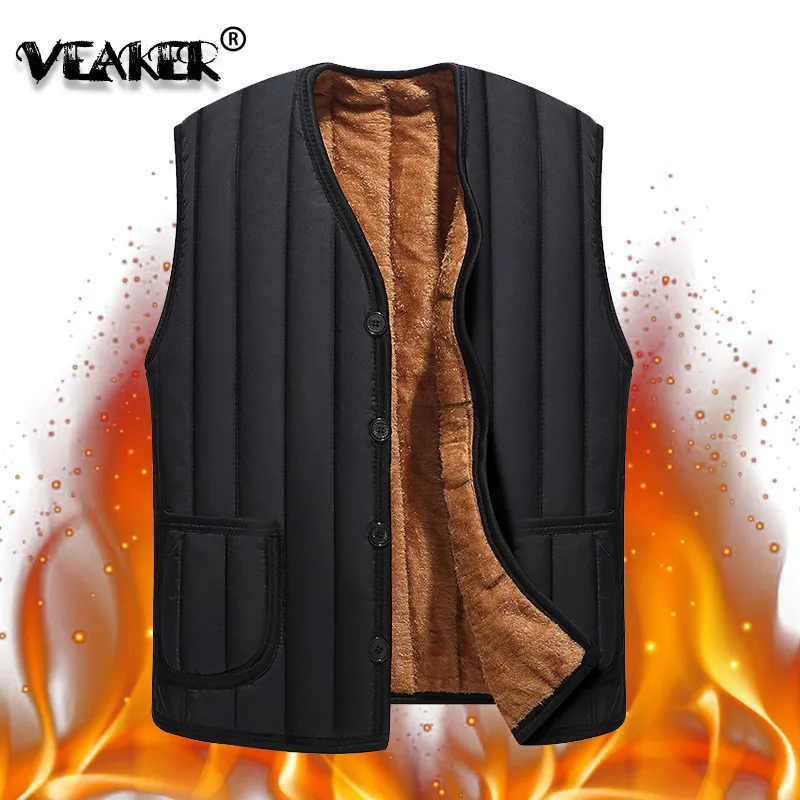 Top Trends: 2022 Men's Black Fleece Vest Winter Sleeveless Outerwear Warm Fleece Liner Vests Plus Size 3XL Shoppable Styles