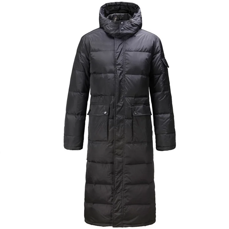 Top Trends: Hooded Extra Long 90% Duck Down Overcoat Men Casual Black Outwear Down Jackets Male Thick Down Coat Fashion Puffer Jacket JK-784 Shoppable Styles