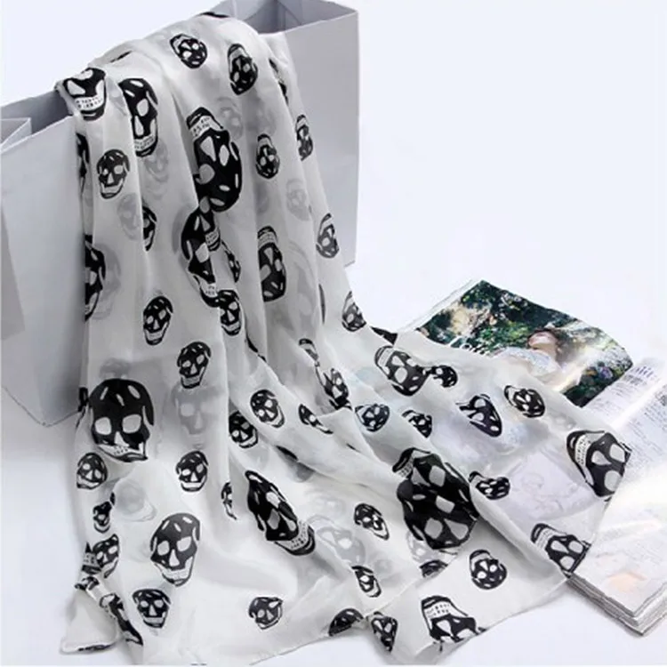 Top Trends: 1PC New Fashion Women Ladies Girls Cool Big Skull Head Skeleton Scarf Neck Wrap Shawl Stole Warm Winter Pashmina 150*50cm Shoppable Styles - Image 4