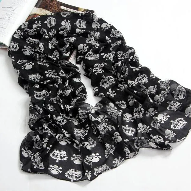 Top Trends: 1PC New Fashion Women Ladies Girls Cool Big Skull Head Skeleton Scarf Neck Wrap Shawl Stole Warm Winter Pashmina 150*50cm Shoppable Styles - Image 3