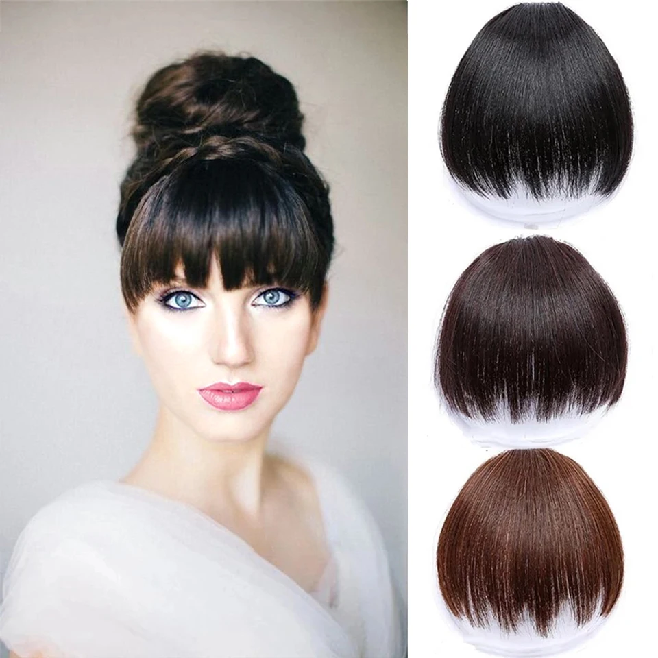 Top Trends: LUPU Synthetic Hair, Women's Bangs, Short Hair Clips, Natural Black, Solid Color Shoppable Styles