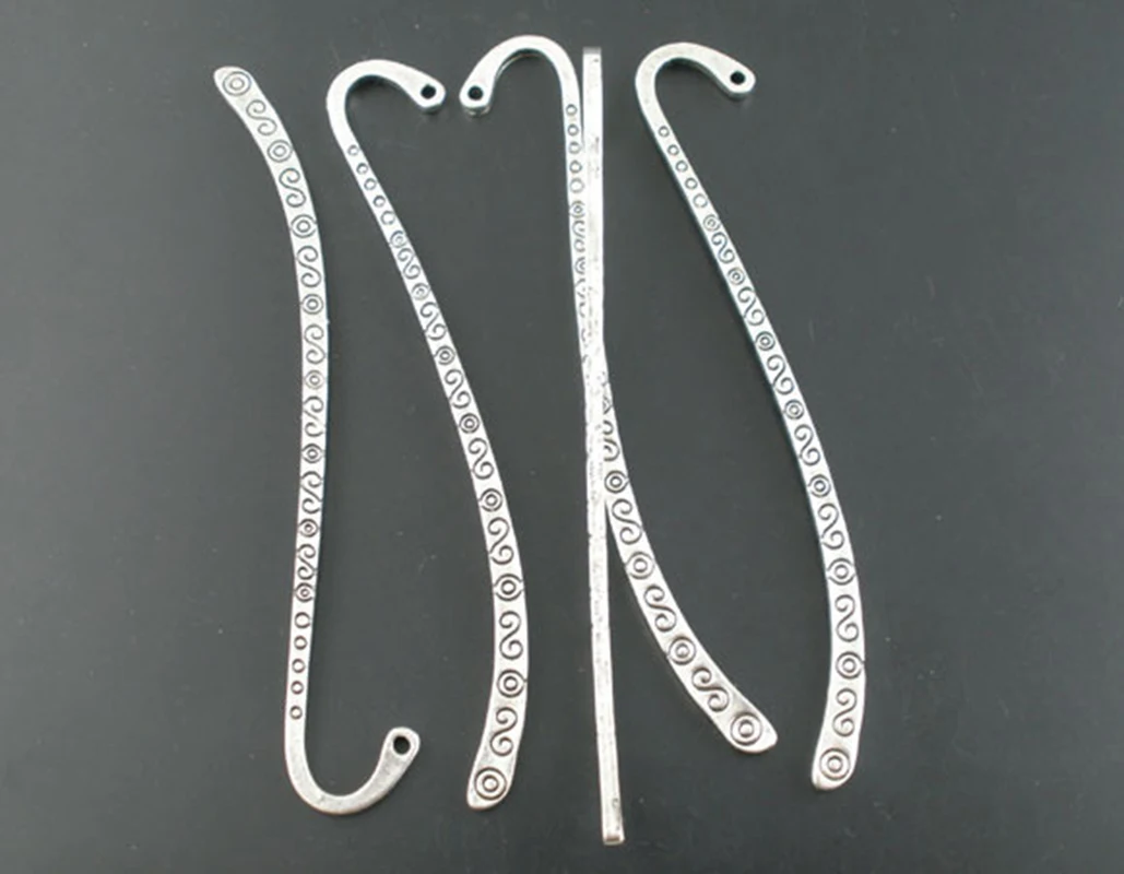 Top Trends: 10PCs Antique Silver Color Metal Crafts Collection Bookmark With Loop Retro Metal Bookmark Accessories Jewelry Wholesale 85mm Shoppable Styles